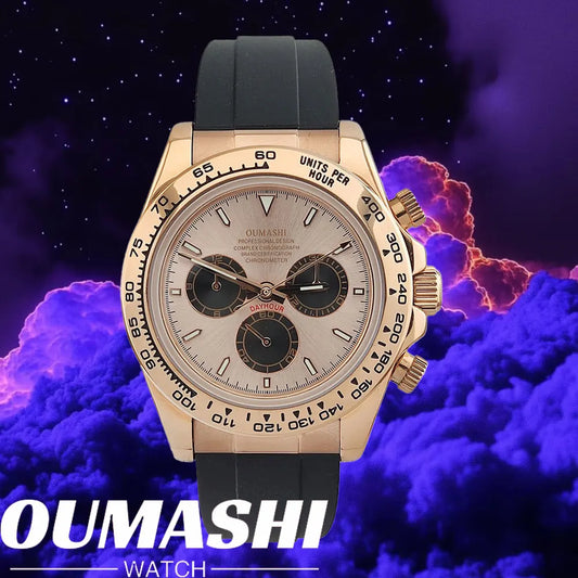 Watch Men Automatic 39mm 4130 watch Chronograph Mechanical Wristwatch Sapphire Triple Windows Waterproof 10ATM rose gold watches