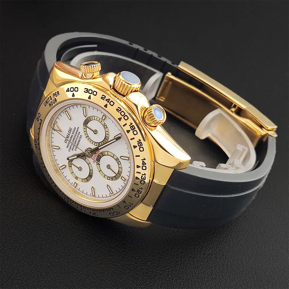 Luxury men's watch gold Chronograph Equation Racing Men Automatic Mechanical Watch Waterproof 10ATM Sapphire 4801 4130 Movement