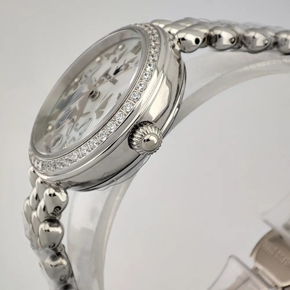 Women's Wristwatch Automatic Mechanical Watch Women Diamond Calendar Dial Stainless Steel Waterproof Luminous Elegant Butterfly