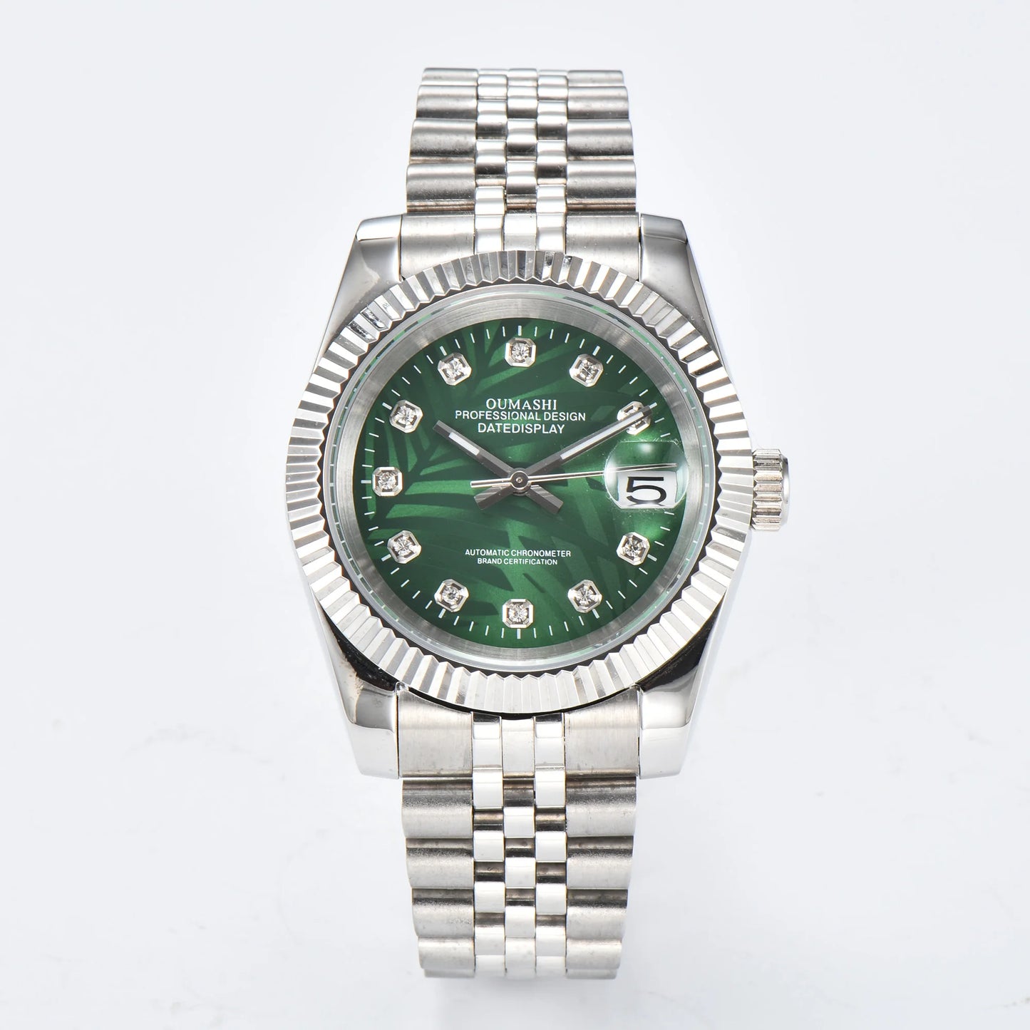 Men's 36mm/39mm Watches NH35 Automatic Movement Silver Case White Dial Blue AR Sapphire Glass Date Stainless Steel Strap