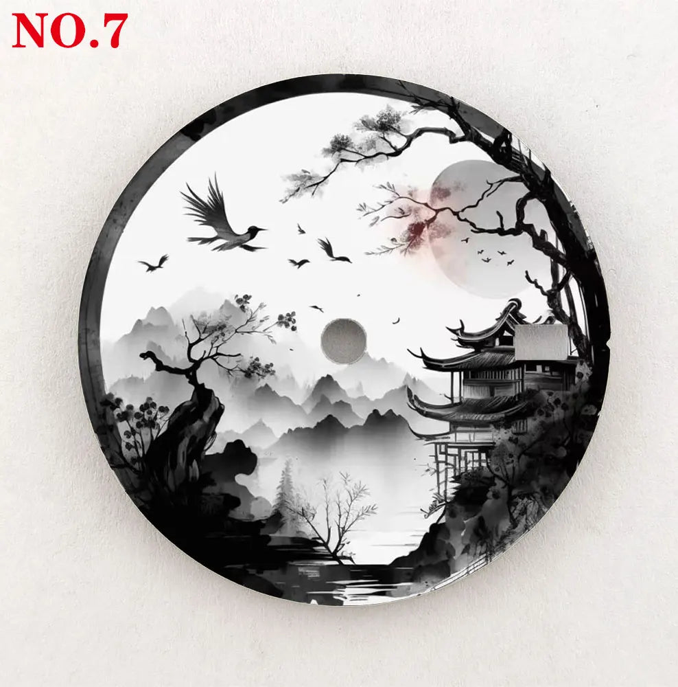 Watch dial 28.5mm NH35 dial  ink-wash painting dial color printing personalized dial suitable for NH35/36 movement