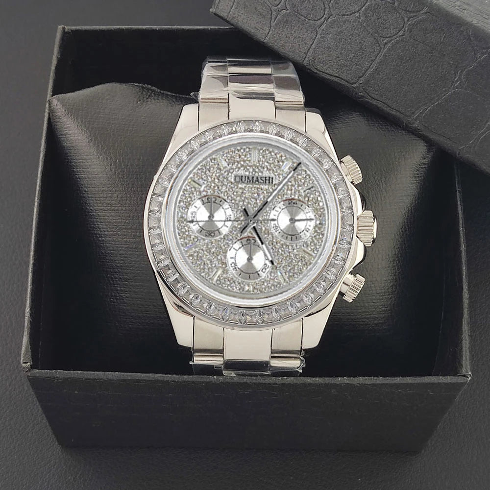 customized VK63 Watch Chronograph Sapphire glass stainless steel waterproof case gemstone case Men sports watch VK63 Watch dial