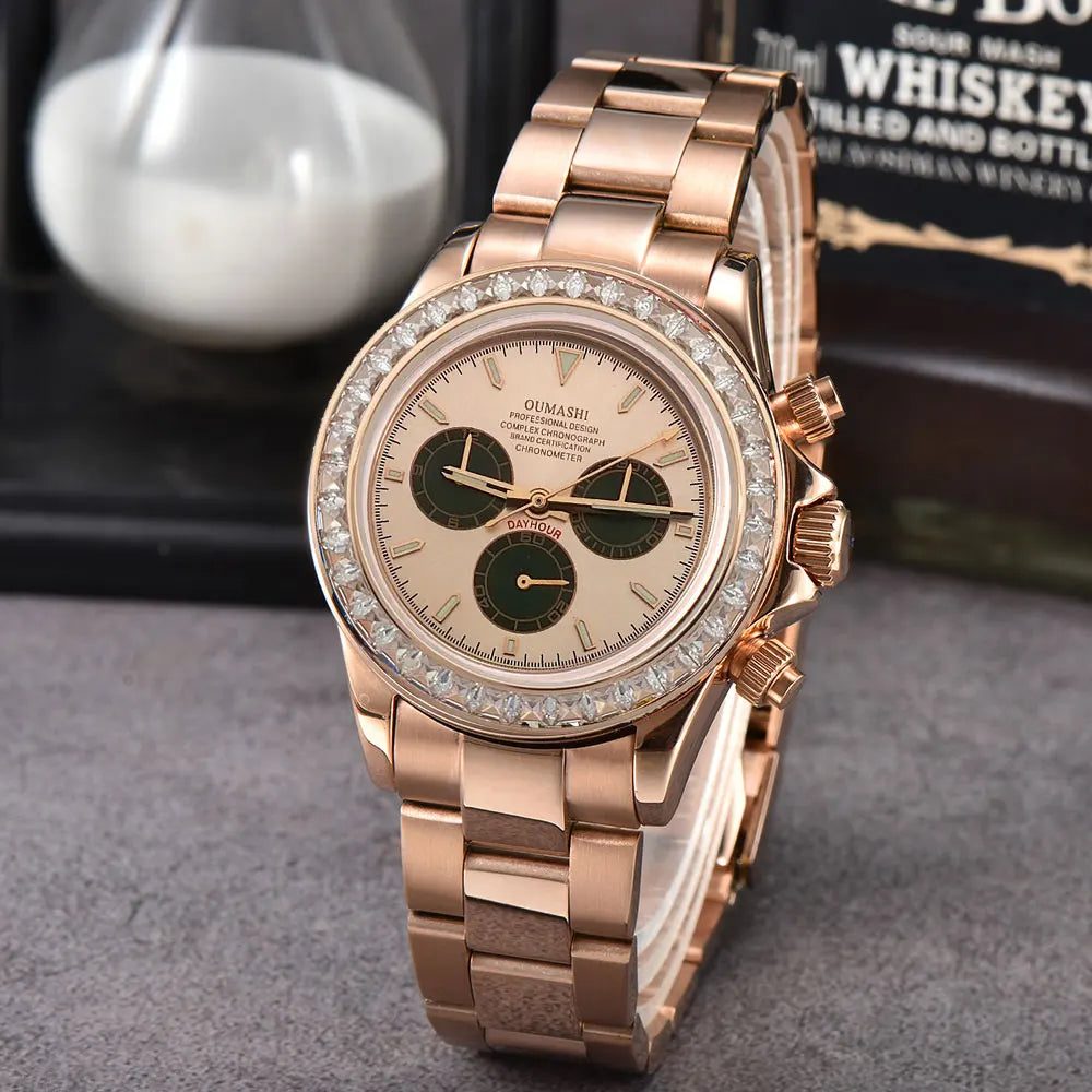 Men watches GEM Automatic Watch 39mm 4130 Chronograph Mechanical Wristwatch Sapphire Triple Windows Waterproof 10ATM 7750 watch