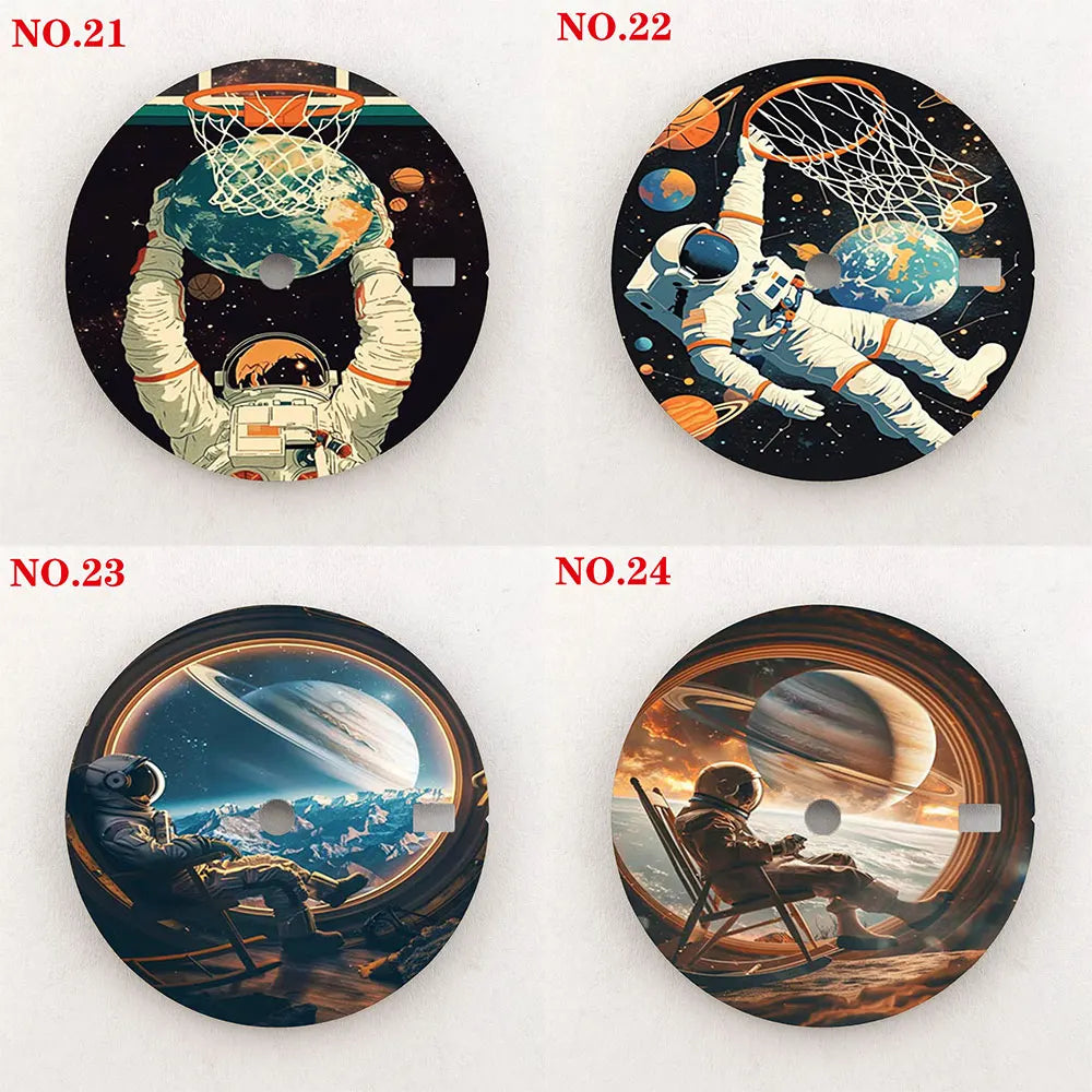 28.5mm watch dial NH35 dial astronaut custom dial color printing watch components compatible with NH35/36 movement