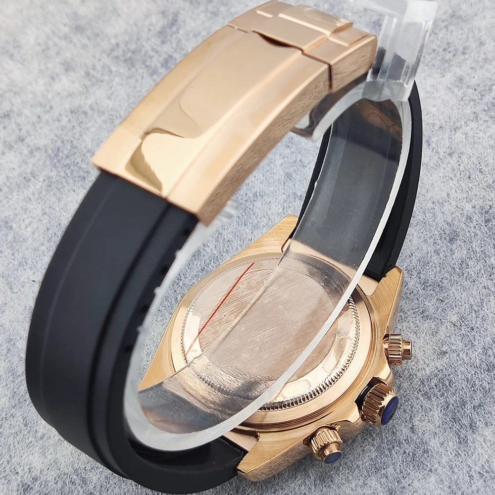 39.3mm Luxury men's Watch VK63 Dial Gemstone Men's Brand Chronograph VK63 sapphire glass Tiger diamond dial