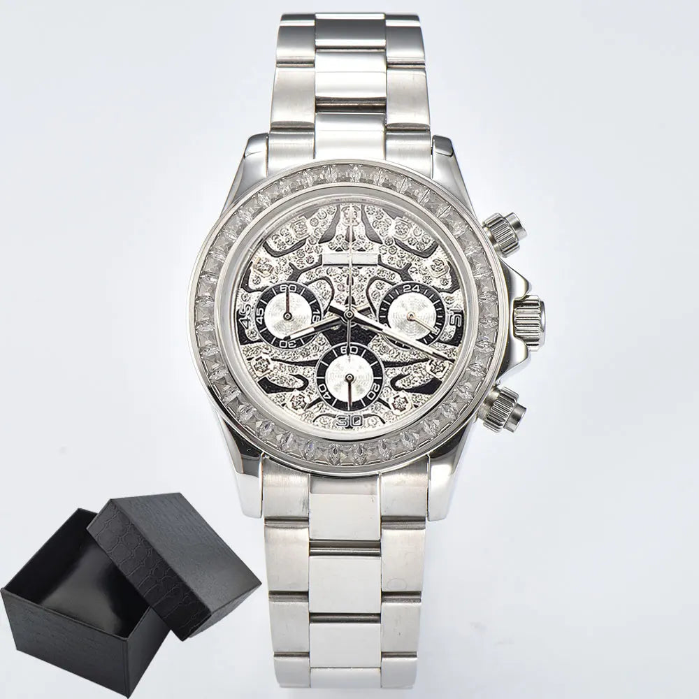 39.3mm Luxury Watch Men's Chronograph New GEMS watch Business Watch Men's VK63 Men's Chronograph watch VK63 Waterproof 10ATM