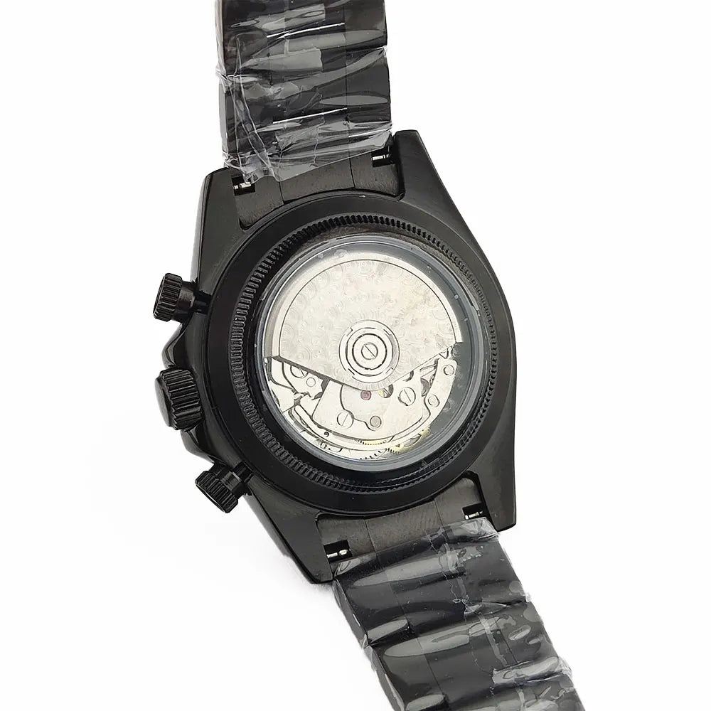 men 4130 WATCH sapphire Glass GEM black automatic mechanical watch 39.3mm  4130 movement chronograph watch Waterproof 10ATM