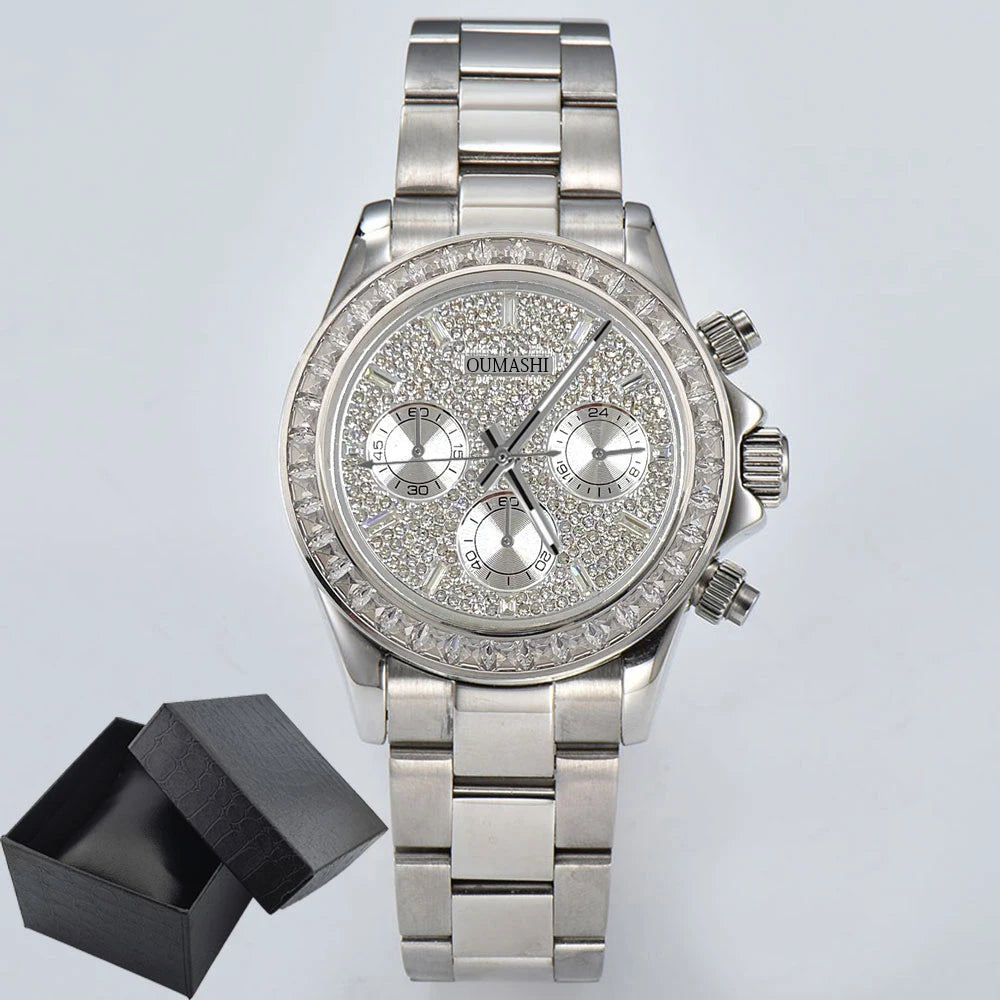 customized VK63 Watch Chronograph Sapphire glass stainless steel waterproof case gemstone case Men sports watch VK63 Watch dial