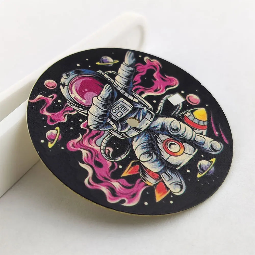 Astronaut element 35mm dial NH35 dial Creative color-printed series dial is suitable for NH35/36 movement watch accessories