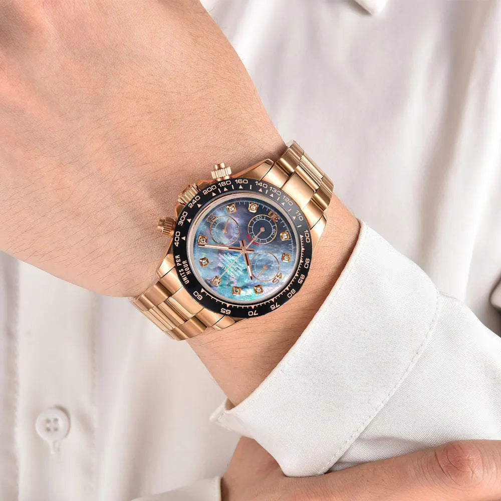 VK63 watches 39.3mm Luxury Watch Men's Chronograph New Men's watch vk63 case rose gold VK63 Men's Chronograph Waterproof 10ATM