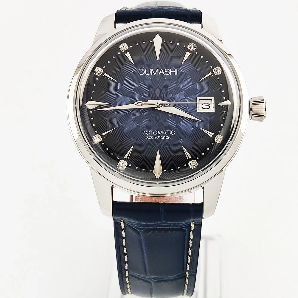 40.5mm Men's fashion watch Gemstone Series NH35 Automatic mechanical Men's Watch 10ATM Mineral glass waterproof leather strap