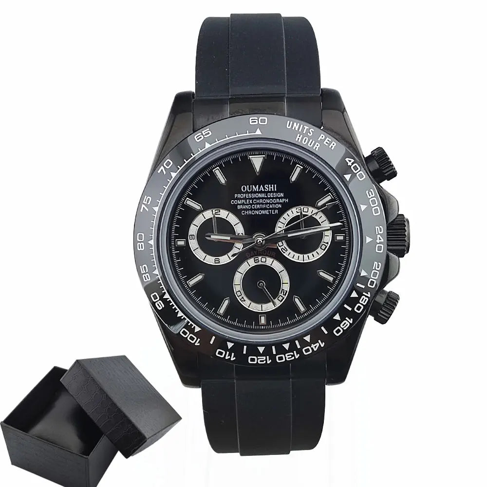 Luxury Multifunction Wristwatch black 4130 watch Men's automatic mechanical Watches for Men Chronograph Watch Sapphire Luminous