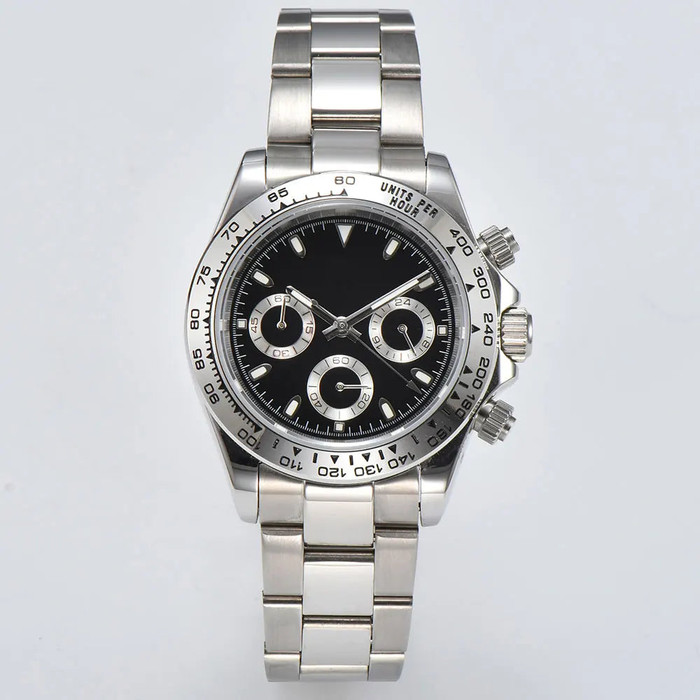 Luxury Sports Quartz Watch Sapphire Glass 316L stainless steel waterproof for men's custom watches with VK63 watch movement