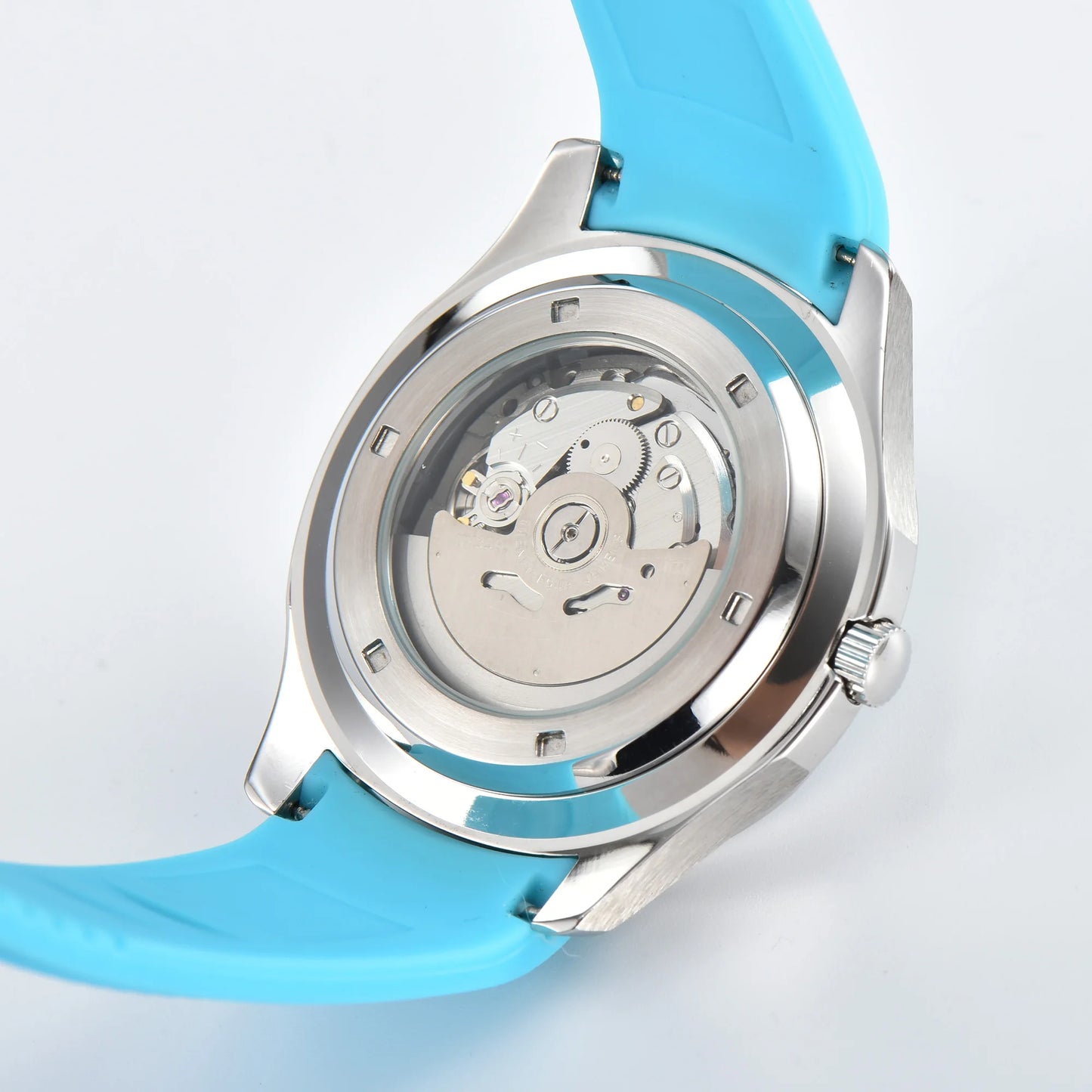 Men's Automatic Mechanical Watch NH35A Movement Stainless Steel Sapphire Glass Waterproof 10ATM Watch Rubber bracelet 21mm
