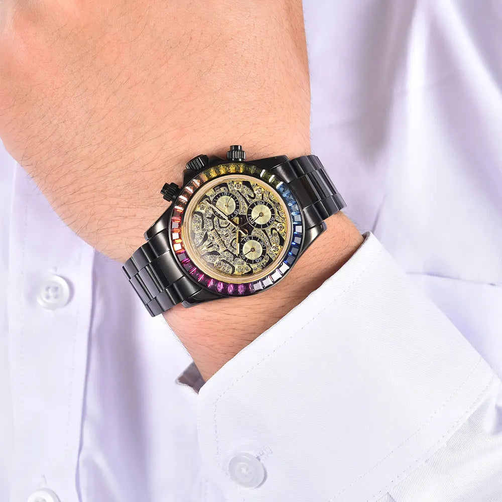 39.3mm Luxury Watches Men's Chronograph New gems watch Business Watch Men's VK63 Men's Chronograph watch VK63 Waterproof 10ATM