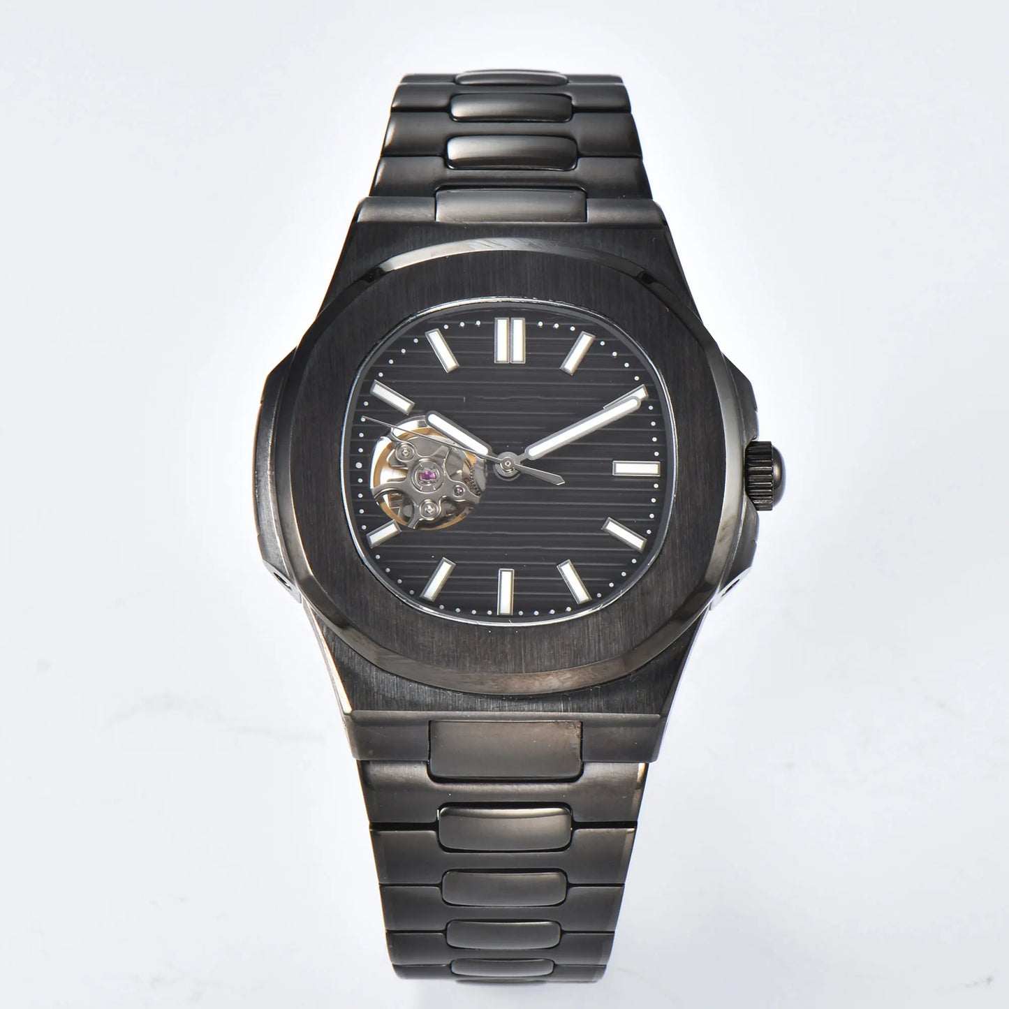 Automatic NH38a Watch 43mm Men's Watch Mechanical Hollow Watch 316L Stainless steel sapphire glass shell waterproof watch 10ATM