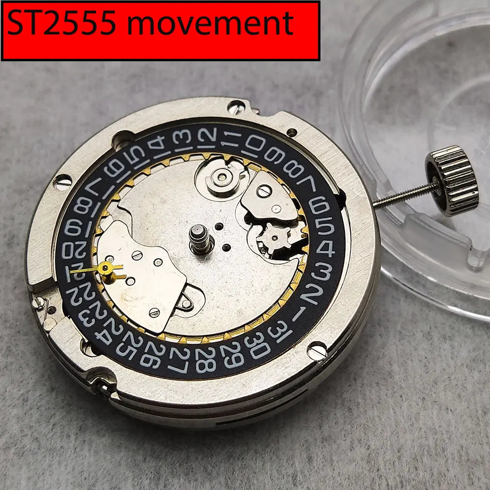 44mm Men's watch ST2555 Movement Watch Stainless Steel case Men's Automatic Mechanical Watch sapphire glass leather bracelet