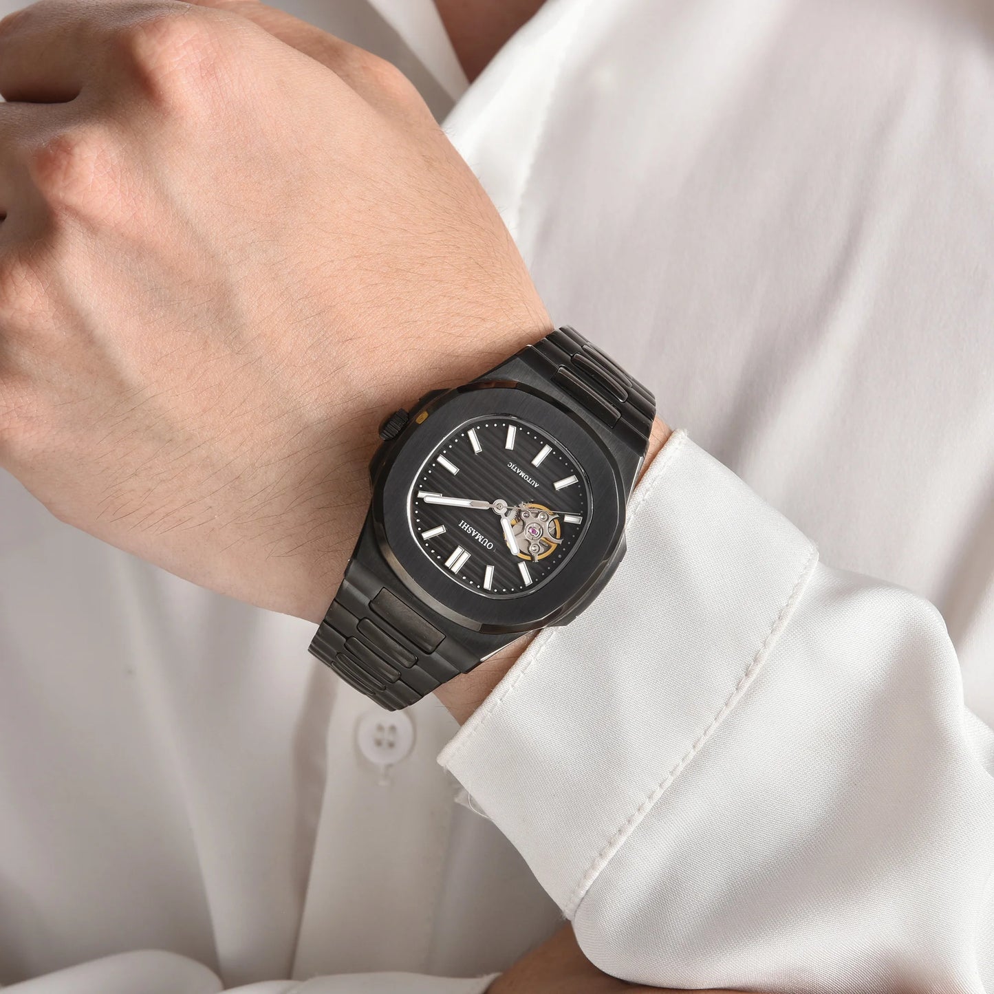 Automatic NH38a Watch 43mm Men's Watch Mechanical Hollow Watch 316L Stainless steel sapphire glass shell waterproof watch 10ATM