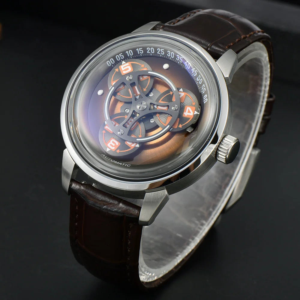 MIYOTA 8215 men's watch 42mm improved Automatic mechanical movement 316L green luminous stainless steel case will turn the watch