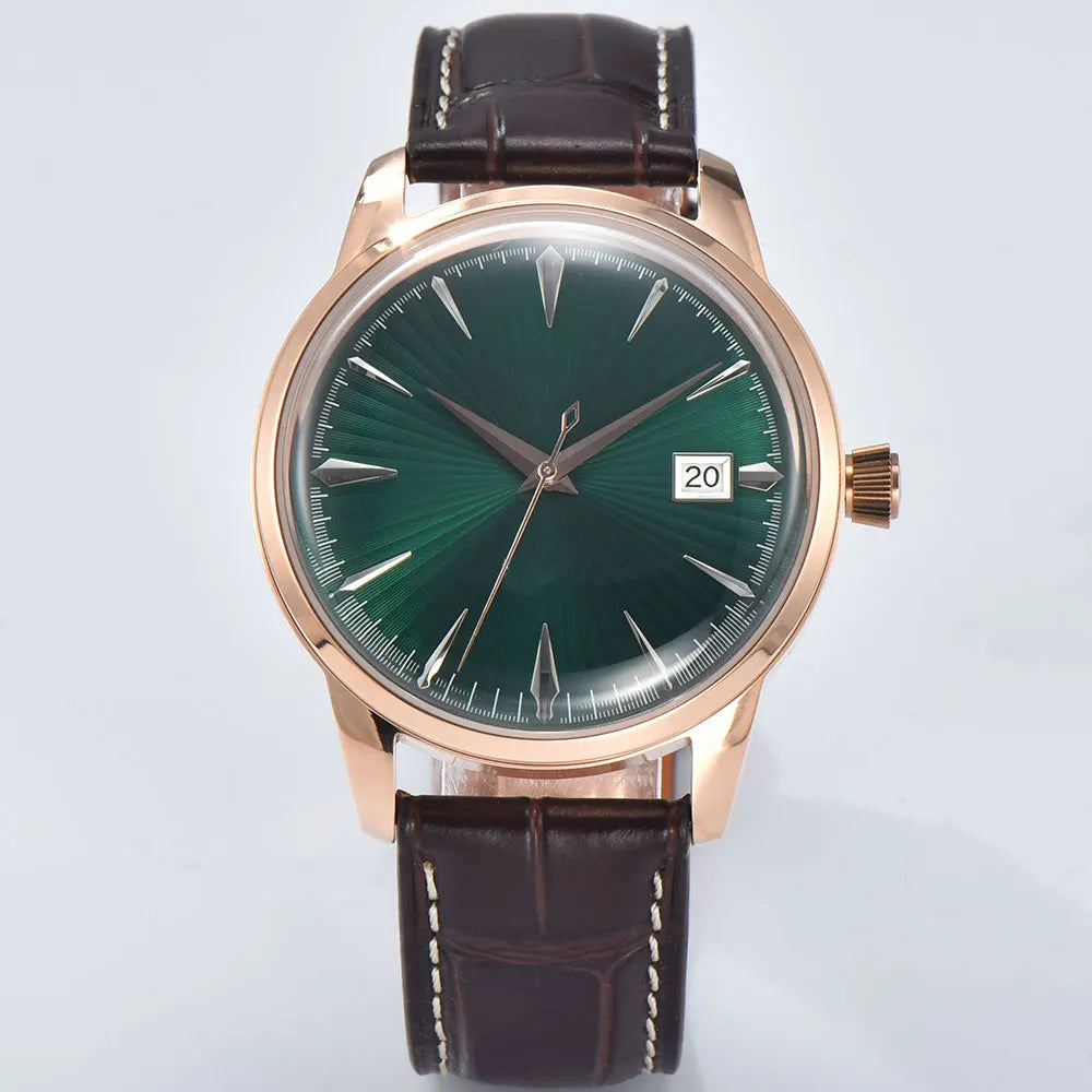 Cocktail watch 40.5mm watch Gemstone Series NH35 Automatic mechanical Men's Watch 10ATM Mineral glass waterproof leather strap