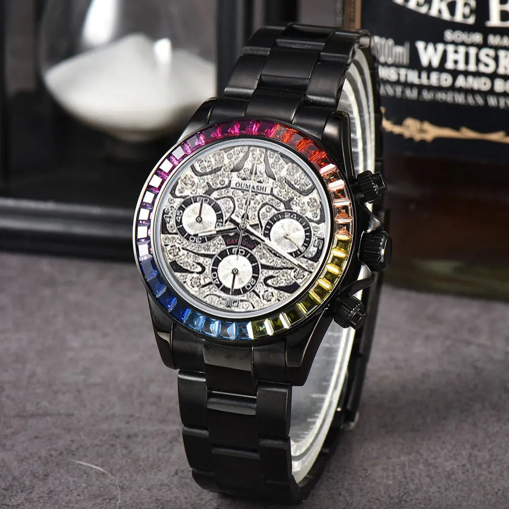 39.3mm Luxury Watches Men's Chronograph New gems watch Business Watch Men's VK63 Men's Chronograph watch VK63 Waterproof 10ATM