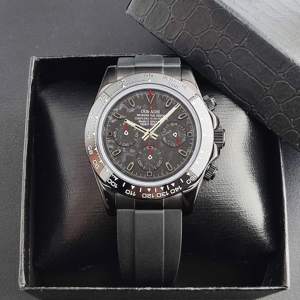 VK63 WATCH Luxury 39mm quartz Chronograph Business Watch Men's VK Series 63 Sport Sapphire Glass Ceramic bezel insert men watch