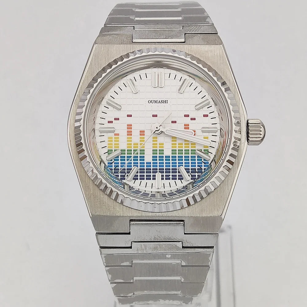 Watch Luxury 39.6mm Men's Mechanical Automatic Luminous C3 AR Sapphire glass NH35 100m waterproof Music Festival Watch for men