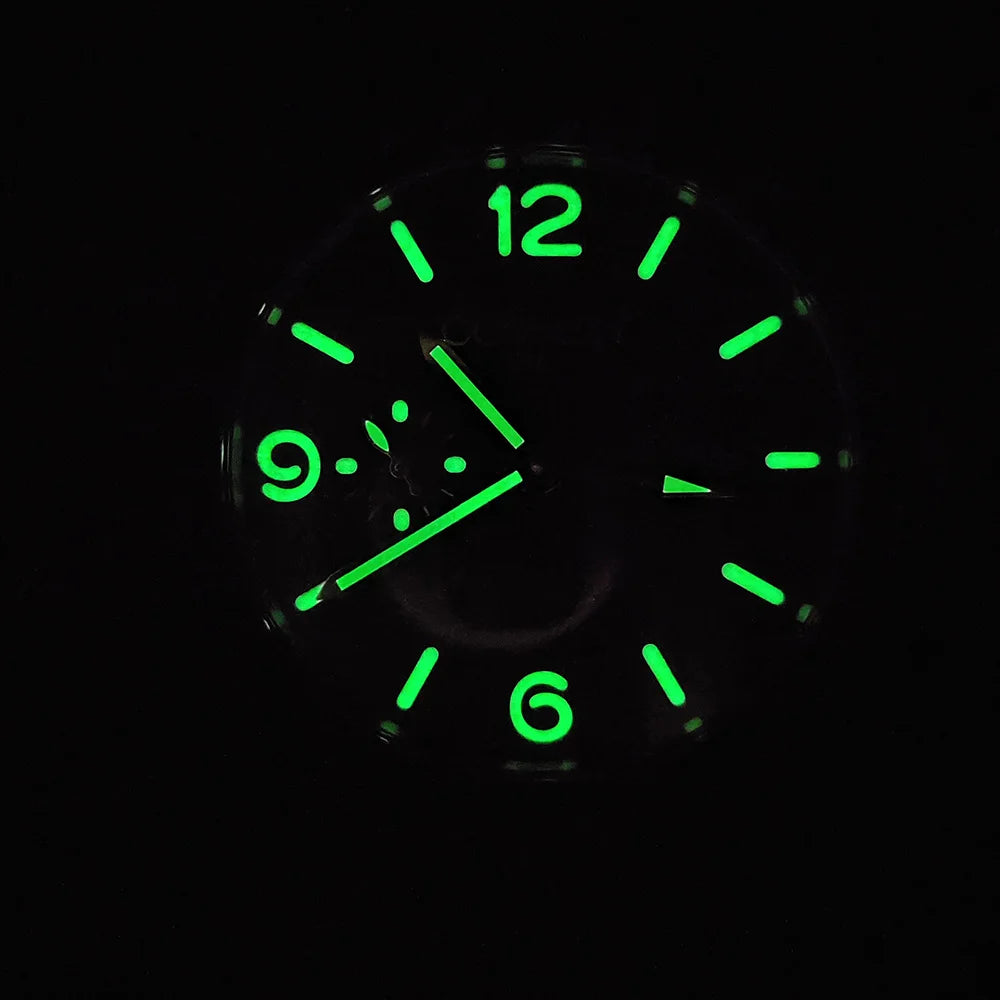 ST2557 Movement watches 45mm Men's watch GMT Stainless Steel case Men's Vintage Mechanical Watch sapphire glass leather bracelet