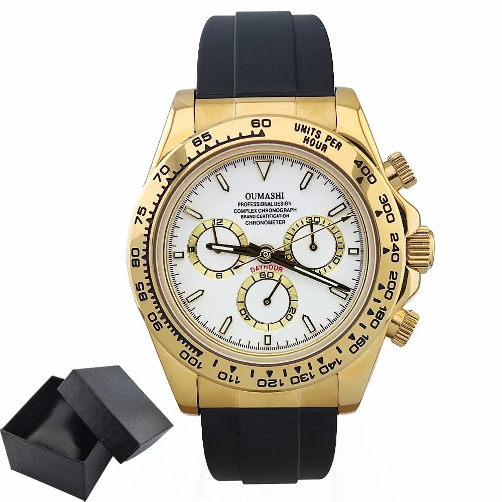 Luxury men's watch gold Chronograph Equation Racing Men Automatic Mechanical Watch Waterproof 10ATM Sapphire 4801 4130 Movement