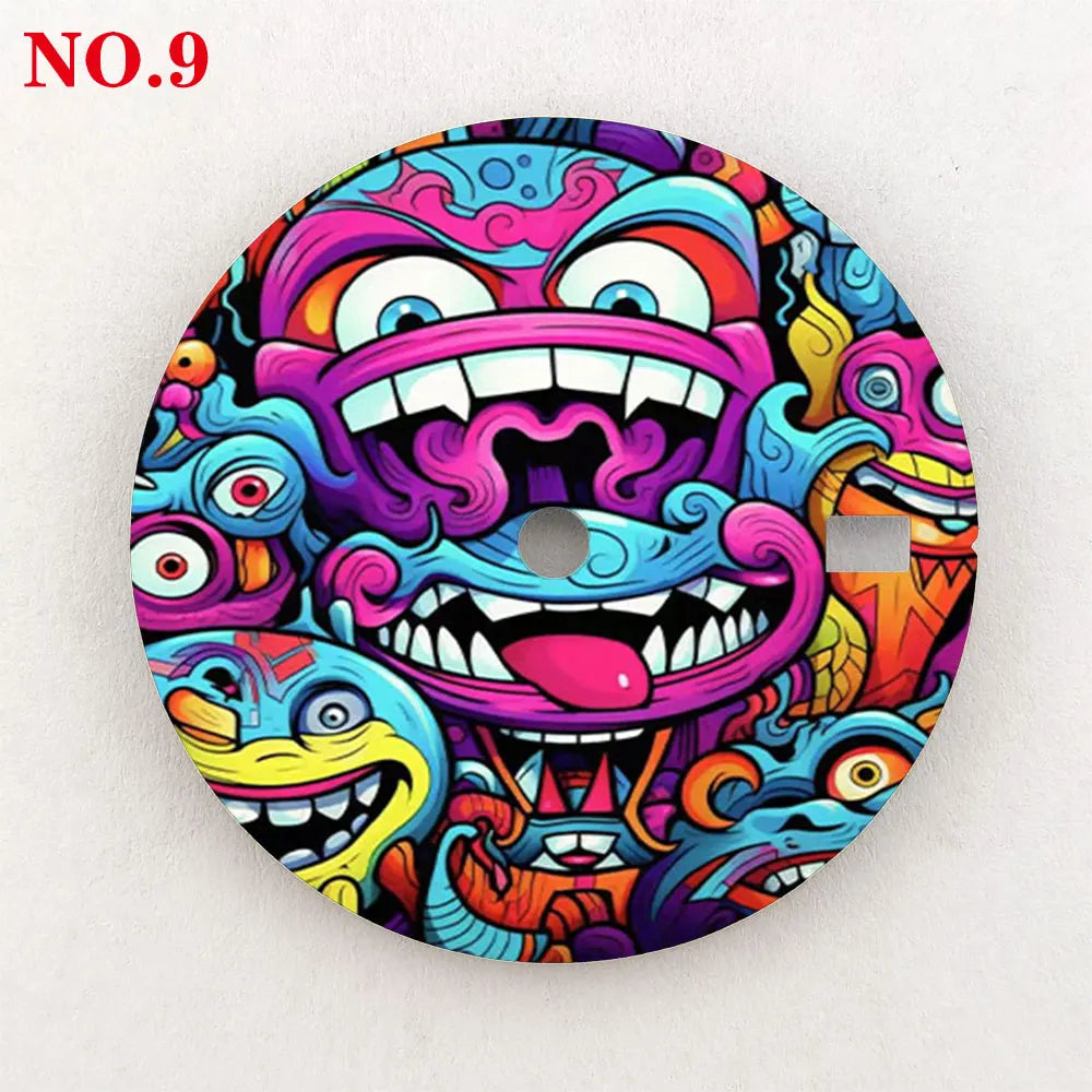 The 28.5mm dial NH35 dial creative color-printed series dial is suitable for NH35/36 movement watch accessories