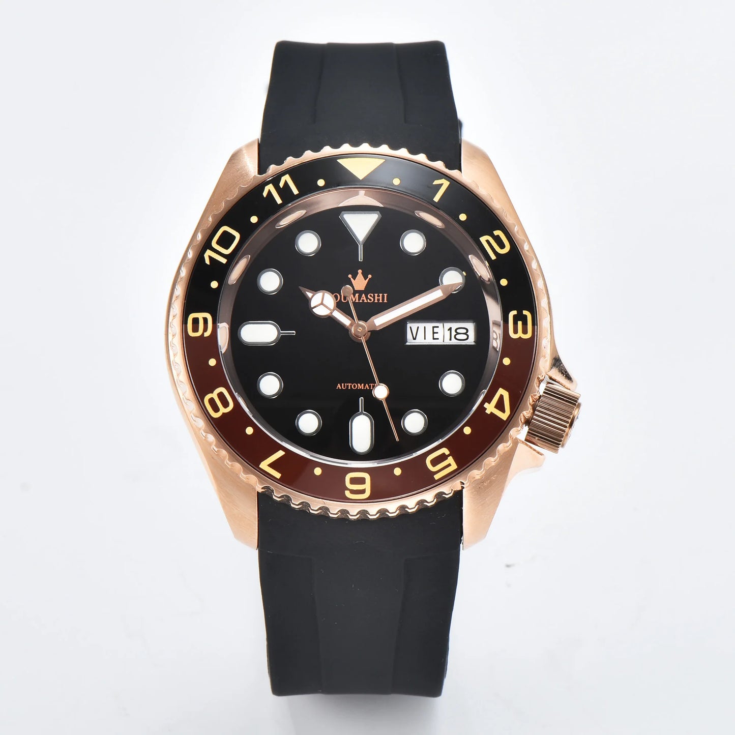 men Watch OUMASHI brand WATCH NH36 Watch NH35 Rainbow Dial Automatic mechanical movement sapphire rubber belt waterproof watch