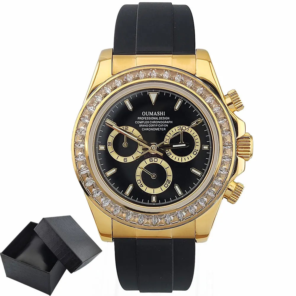 Luxury watches gold Chronograph Equation Racing Men Automatic Mechanical Watch Waterproof 10ATM Sapphire 4801 4130 Movement
