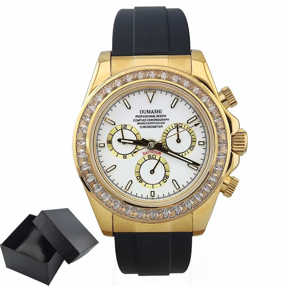 Luxury watches gold Chronograph Equation Racing Men Automatic Mechanical Watch Waterproof 10ATM Sapphire 4801 4130 Movement