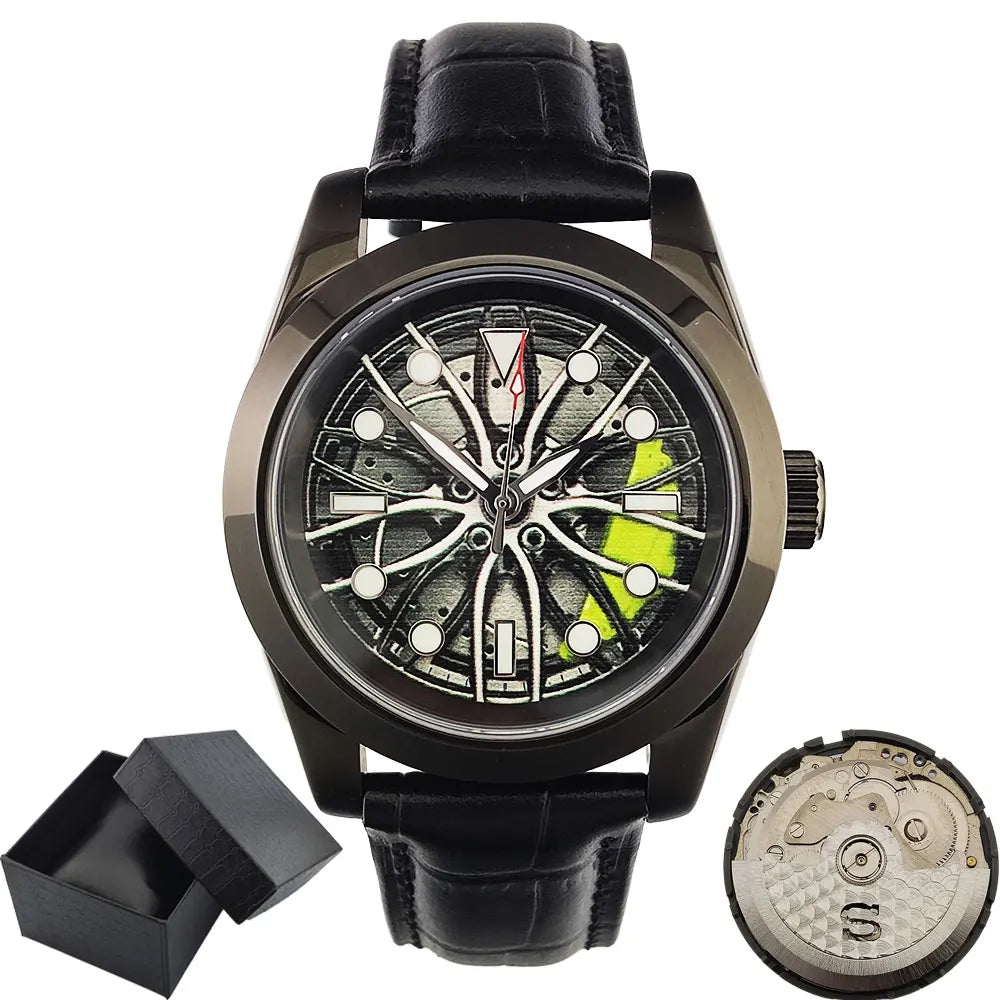 NH35 WATCH Men Watches Waterproof Rotary Sport Car Rim Man Luxury Watch Fashion Stainless Steel Men's mechanical watch