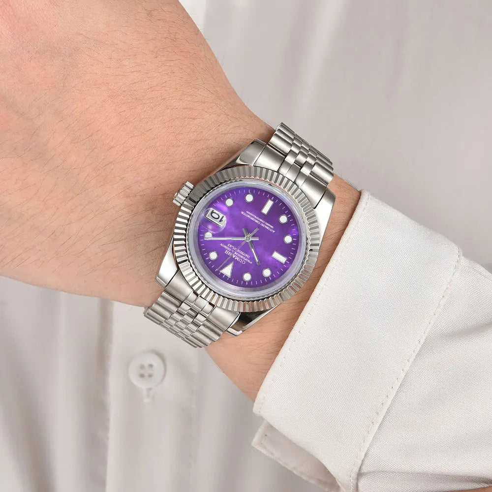 Watches 36mm 39mm NH35 watch Movement Purple Blue Green Gold Mother of Pearl 316 Stainless steel NH35a Mechanical watch for men