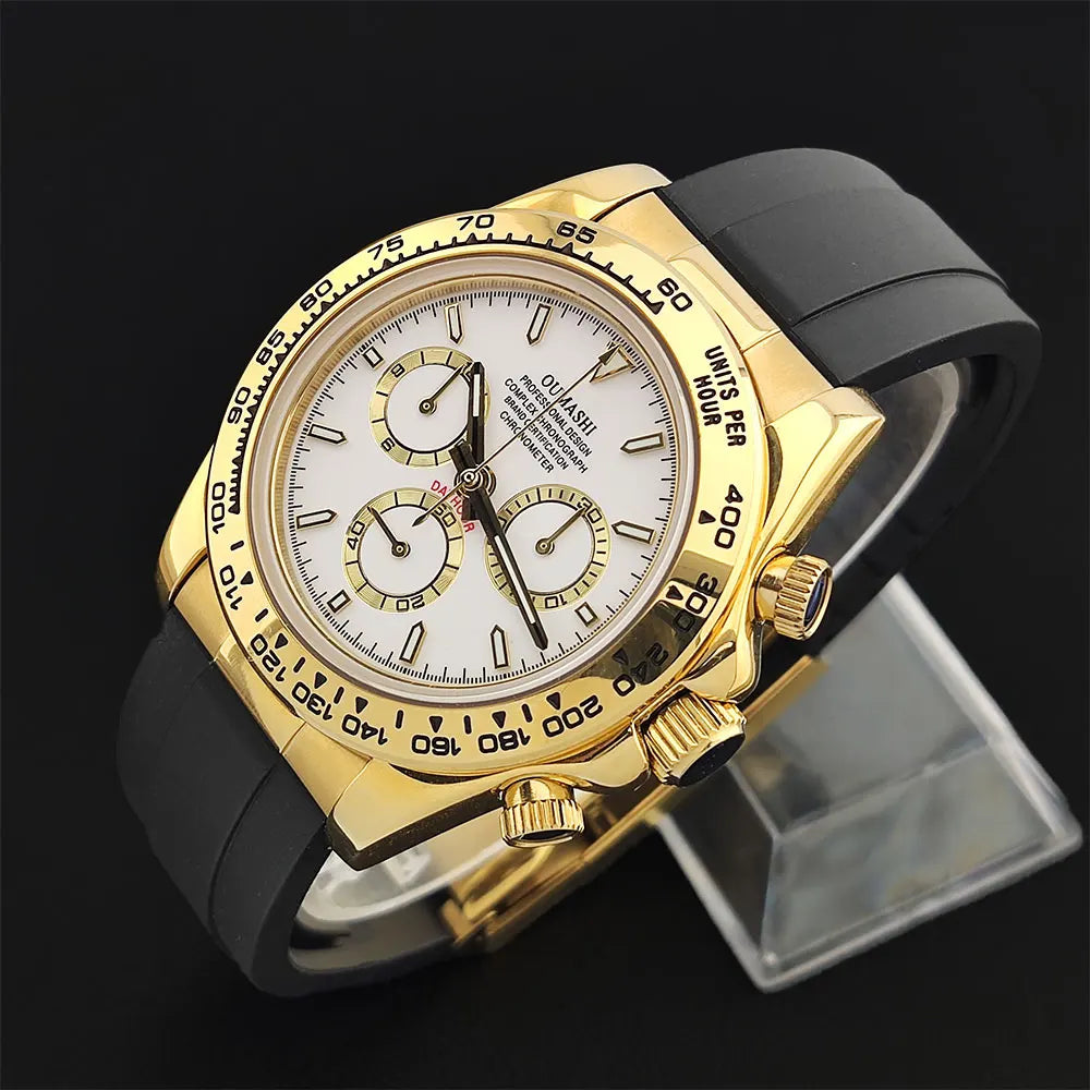 Luxury men's watch gold Chronograph Equation Racing Men Automatic Mechanical Watch Waterproof 10ATM Sapphire 4801 4130 Movement