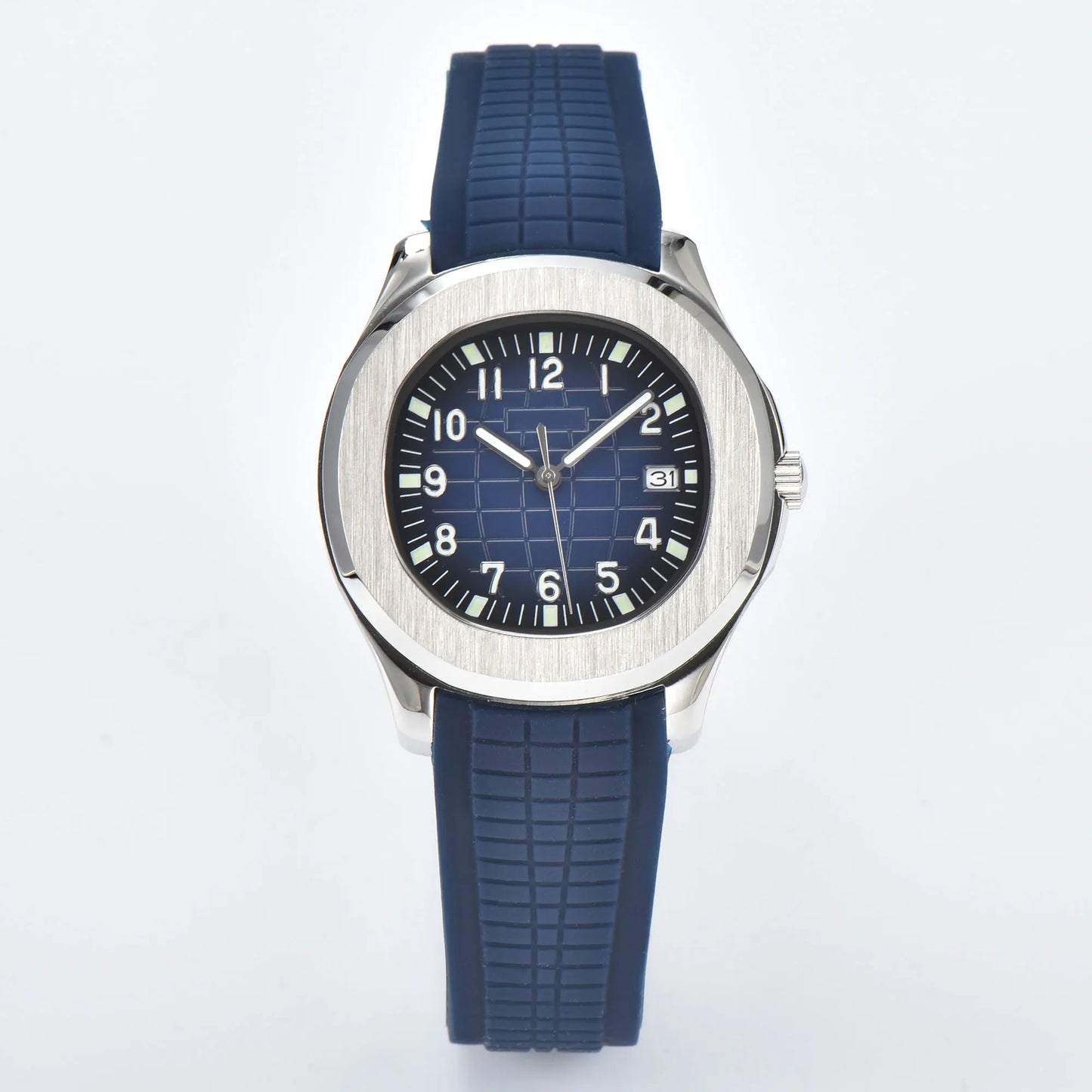 Men's Automatic Mechanical Watch NH35A Movement Stainless Steel Sapphire Glass Waterproof 10ATM Watch Rubber bracelet 21mm