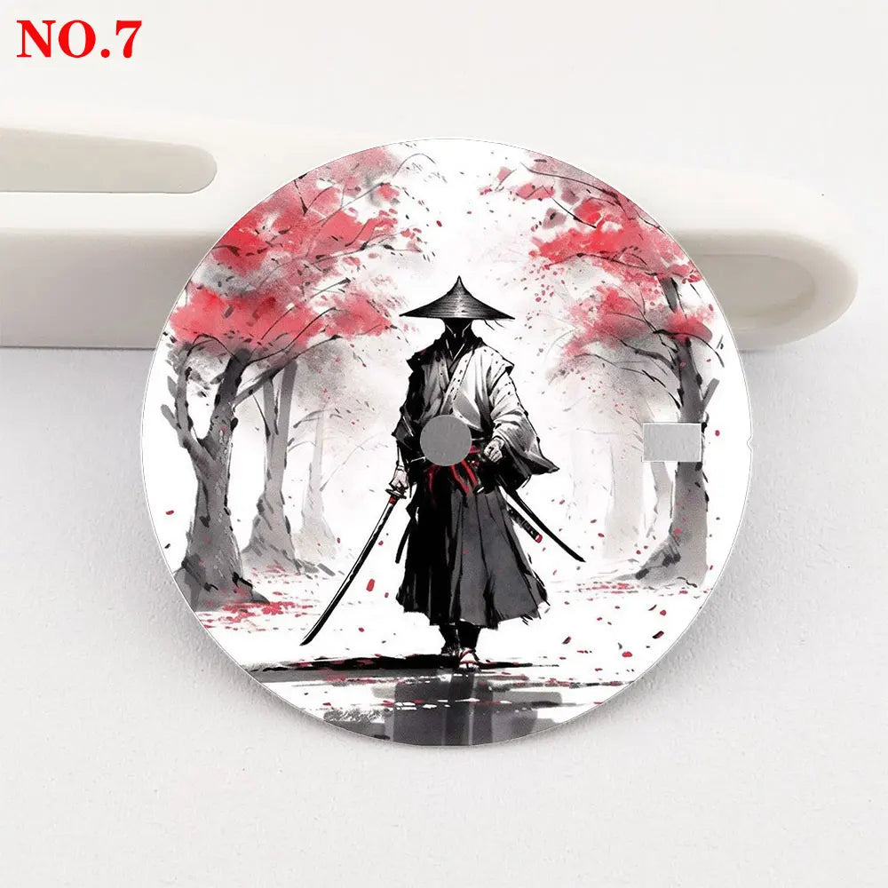 The 28.5mm dial samurai element NH35 dial creative color-printed series dial is suitable for NH35/36 movement watch accessories