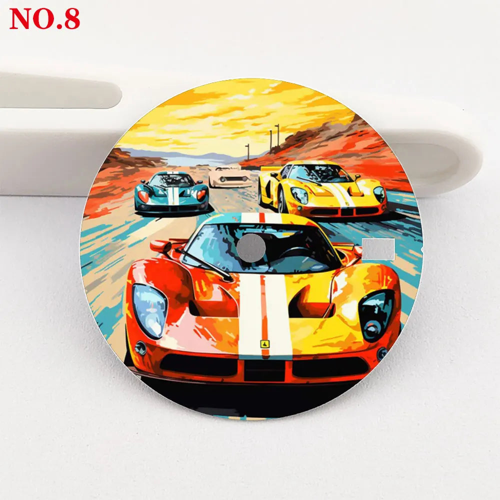 The 28.5mm dial NH35 dial sports car creative color-printed series dial is suitable for NH35/36 movement wristwatch accessories