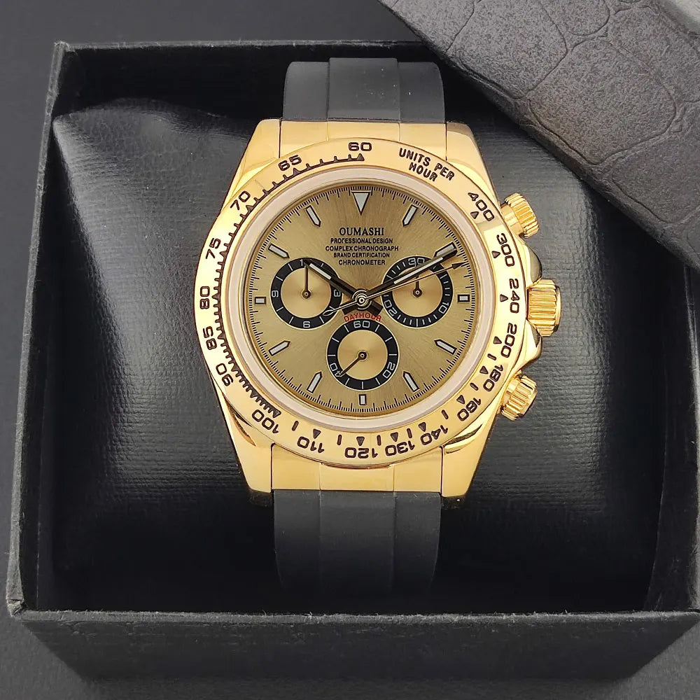 Luxury men's watch gold Chronograph Equation Racing Men Automatic Mechanical Watch Waterproof 10ATM Sapphire 4801 4130 Movement
