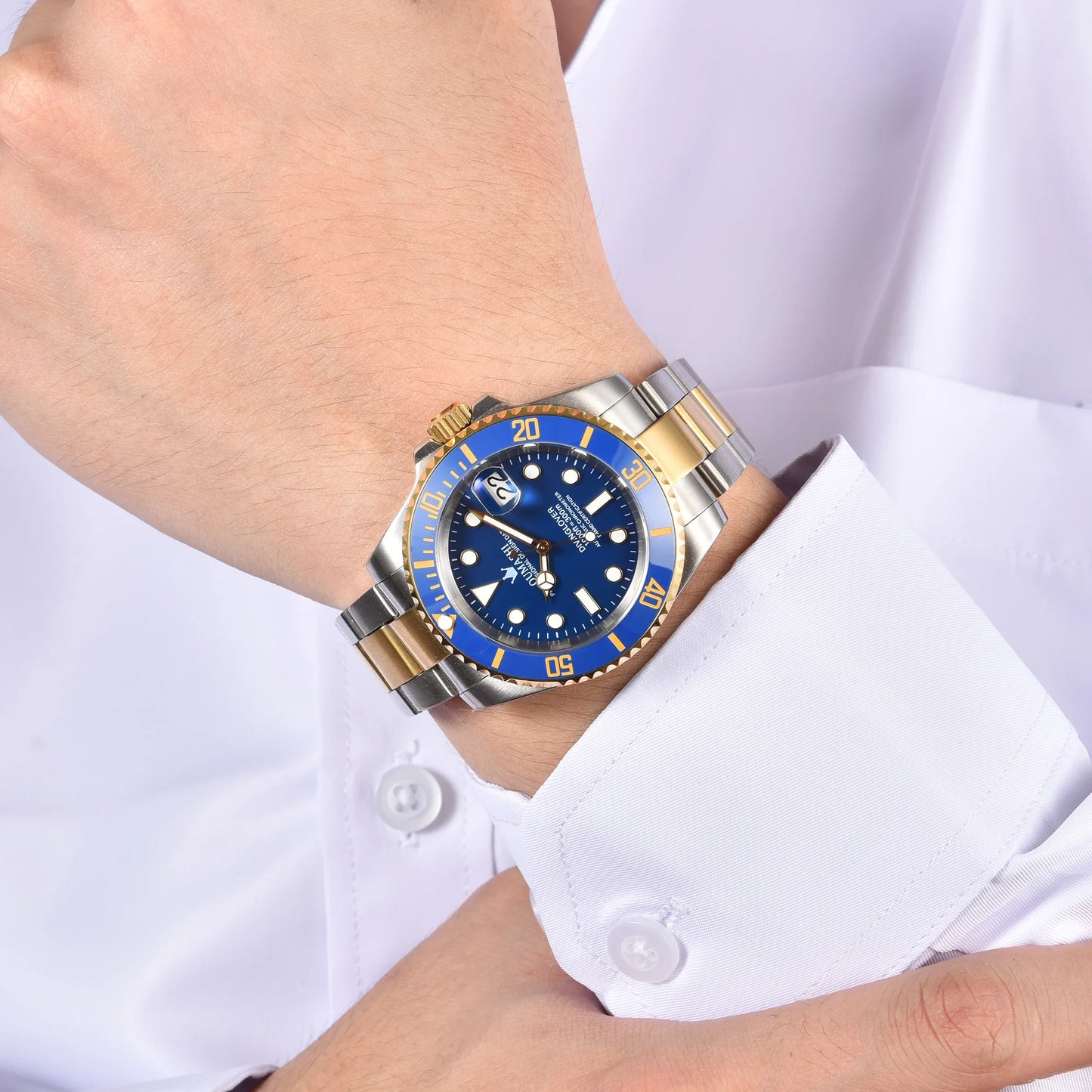 OUMASHI Yacht Watch 40MM Luxury automatic mechanical watch NH35 Automatic Dating Sport Diving c3 watch for men