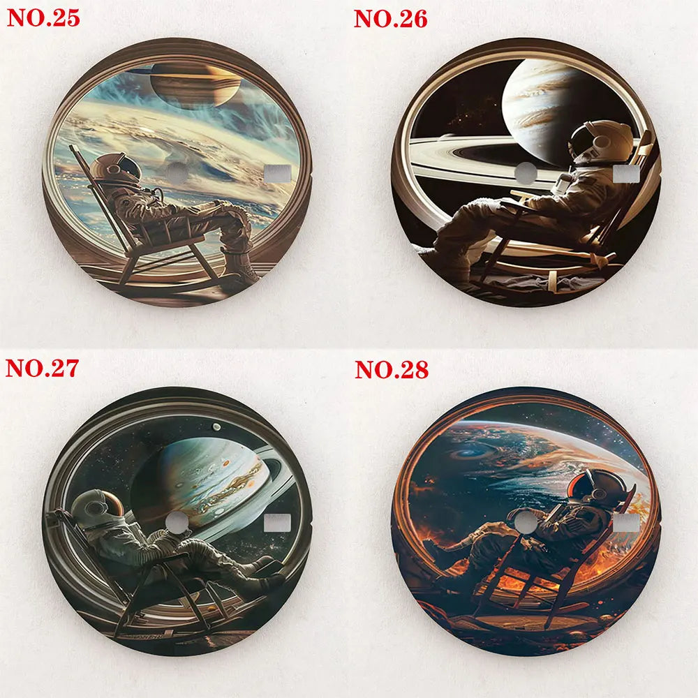 28.5mm watch dial NH35 dial astronaut custom dial color printing watch components compatible with NH35/36 movement