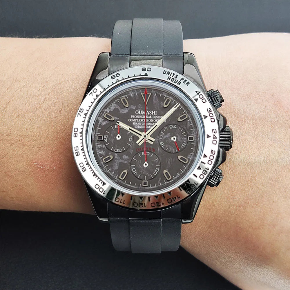 VK63 WATCH Luxury 39mm quartz Chronograph Business Watch Men's VK Series 63 Sport Sapphire Glass Ceramic bezel insert men watch