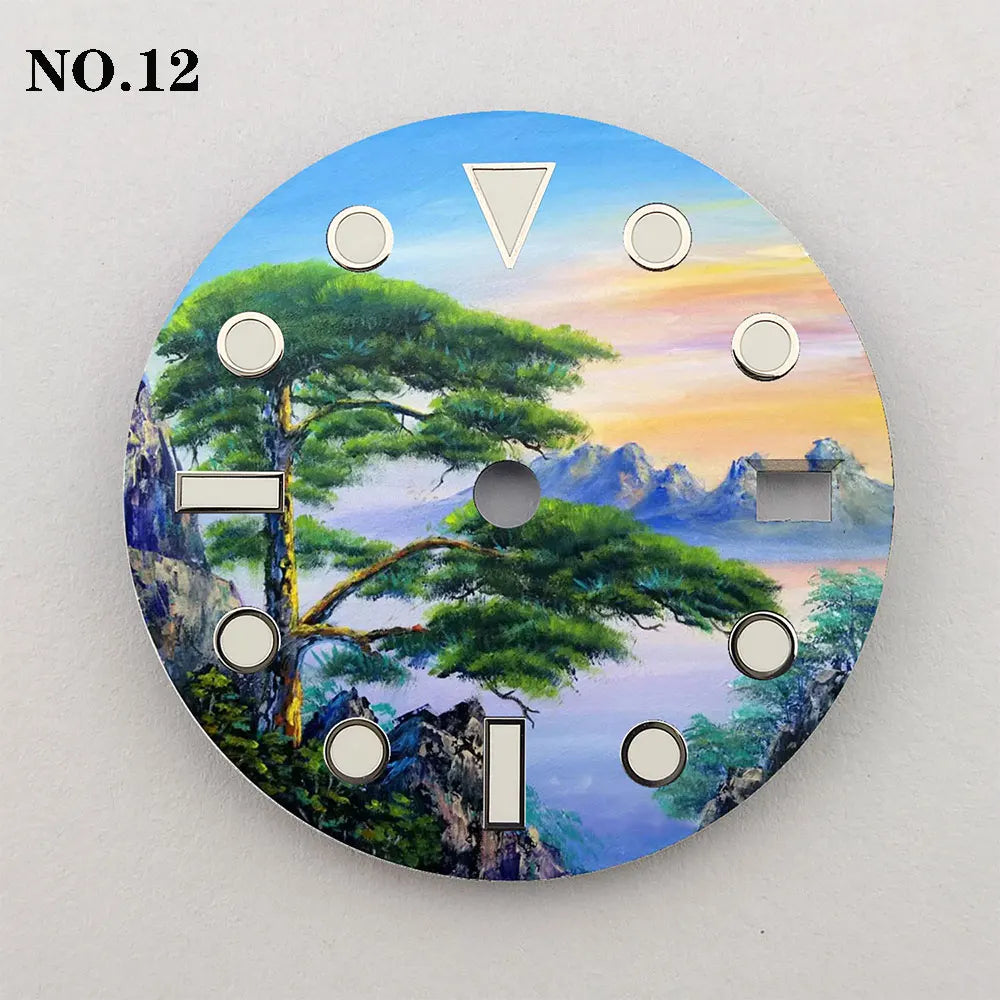 28.5mm NH35 dial from Beijing Great Wall Element Creative Color Printing Series is suitable NH35/36 movement watch accessories