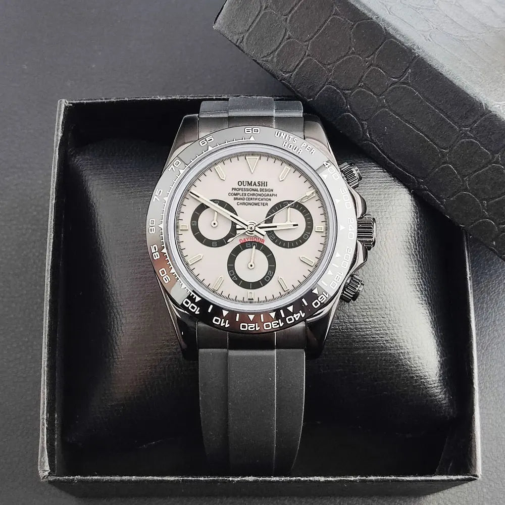 Luxury Multifunction Wristwatch black 4130 watch Men's automatic mechanical Watches for Men Chronograph Watch Sapphire Luminous