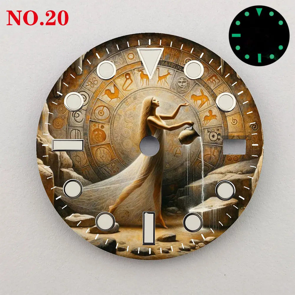 Watch dial NH35 28.5mm 12 zodiac custom dial color printing watch accessories are suitable for NH35/36 movement NH35 dial