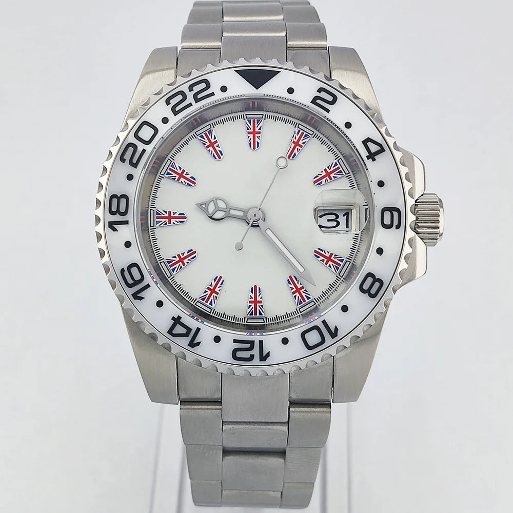 NH35 Watch 40.8mm Men's watch Super Luminous Flag Dial Stainless Steel sapphire Glass Men's luxury watch waterproof 10ATM