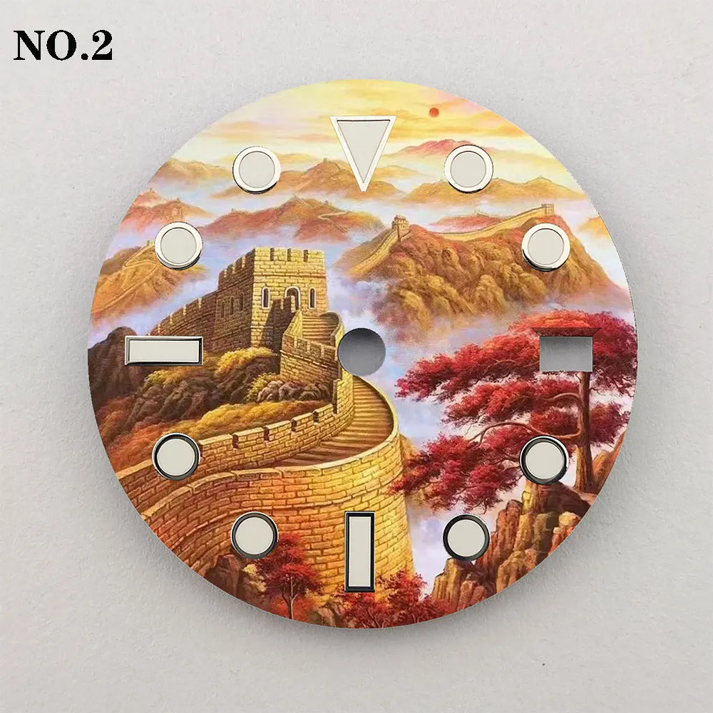 28.5mm NH35 dial from Beijing Great Wall Element Creative Color Printing Series is suitable NH35/36 movement watch accessories