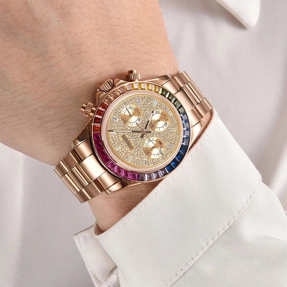 customized VK63 Watch Chronograph Sapphire glass stainless steel waterproof case gemstone case Men sports watch VK63 Watch dial