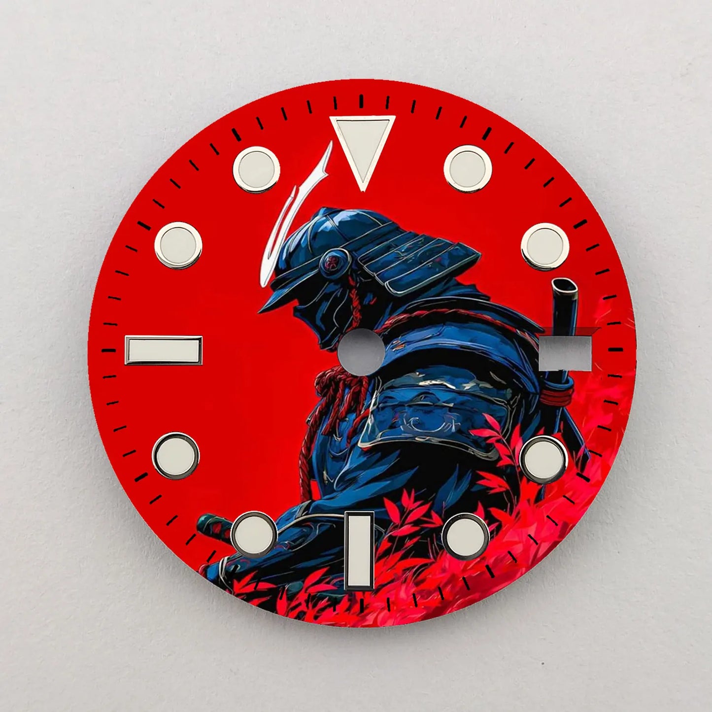 The 28.5mm dial samurai element NH35 dial creative color-printed series dial is suitable for NH35/36 movement watch accessories